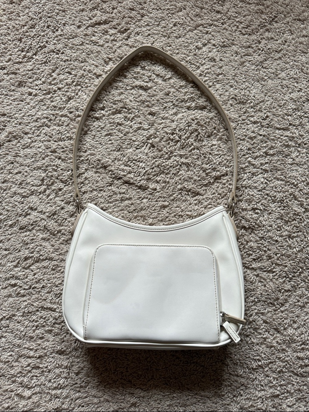 Liz Clairborne Crazy Horse White Shoulder Bag with silver detail